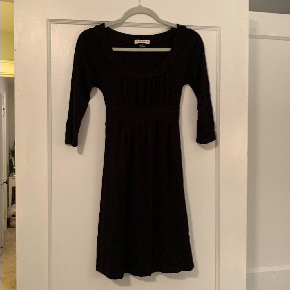 Women’s Black Empire Waist tie-back Scoop Neck Dress